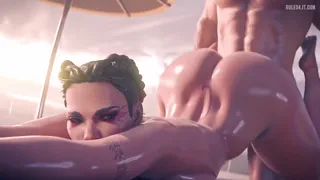 Oily Loba Fucked on the Beach [Nithes]