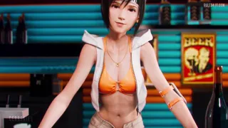 Futa Yuffie Sandwiched Between Cloud and Tifa [Cerbskies]