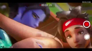 Tracer getting ganged up on by D.Va and Widow, what could she do except let them have their way [u/Tummyfullofmilk]