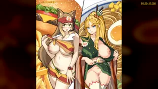 Burger vs. Ramen (Erotibot) [Original] [u/Darnnaggit]