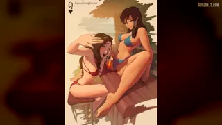 Asami Sato & Korra enjoying the beach (Queencomplex) [Avatar The Last Airbender] [u/Normal_briliant]