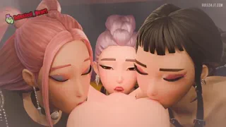 Worshipped By Huntrix - Mira, Rumi, and Zoey [Kpop Demon Hunters] (Infected_heart) [u/MagicPeony]