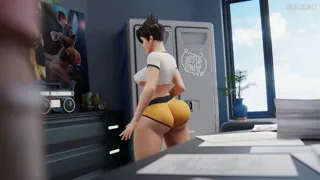 Tracer Shaking Her Big Phat Ass (Rhyw) [Overwatch] [u/Cortxna]